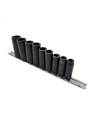 Snap On 9 pc 3/8" Drive 6-Point SAE Flank Drive® Deep Impact Socket Set (3/8-7/8")