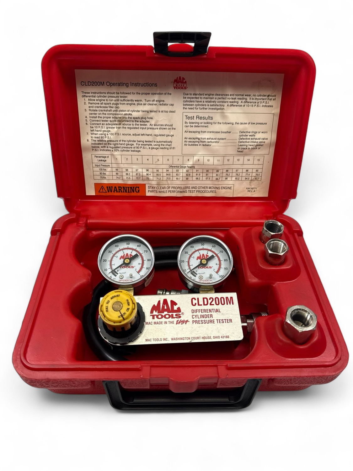 Mac Tools Differential Cylinder Pressure Tester, CLD200M-6