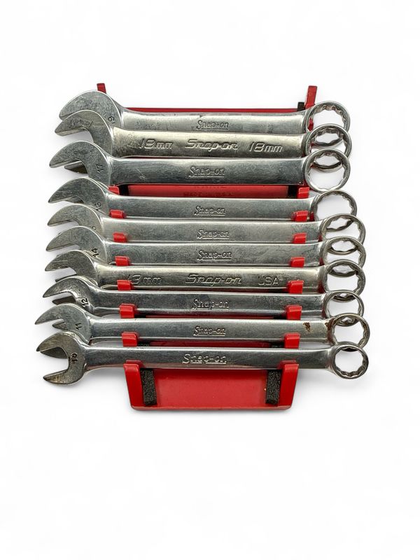 Snap On 10 pc 12-Point Metric Flank Drive Short Combination Wrench 