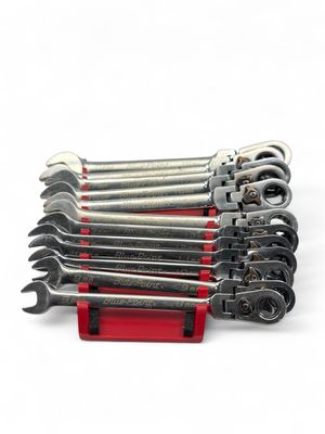 Blue Point 12 pc 12-Point Metric 15° Offset Flex-Head Ratcheting Box/ Open-End Wrench Set (8–19 mm), BOERMF712A