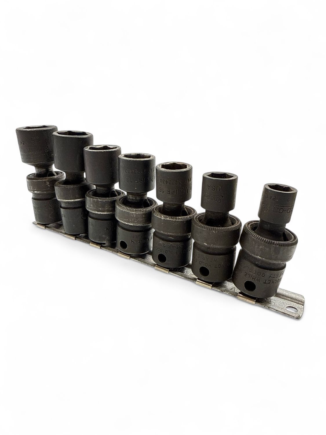 Snap On 7pc 3/8" Drive 6-Point SAE Flank Drive® Shallow Impact Swivel Socket Set (7/16-3/4"), 205IPF