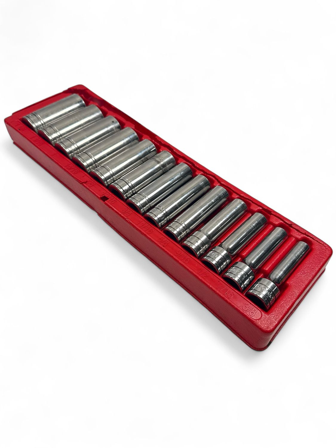 Snap On 13 Pc. 1/2" Drive 6-Point SAE Flank Drive Deep Socket Set (3/8-1-1/8") 313TSYA