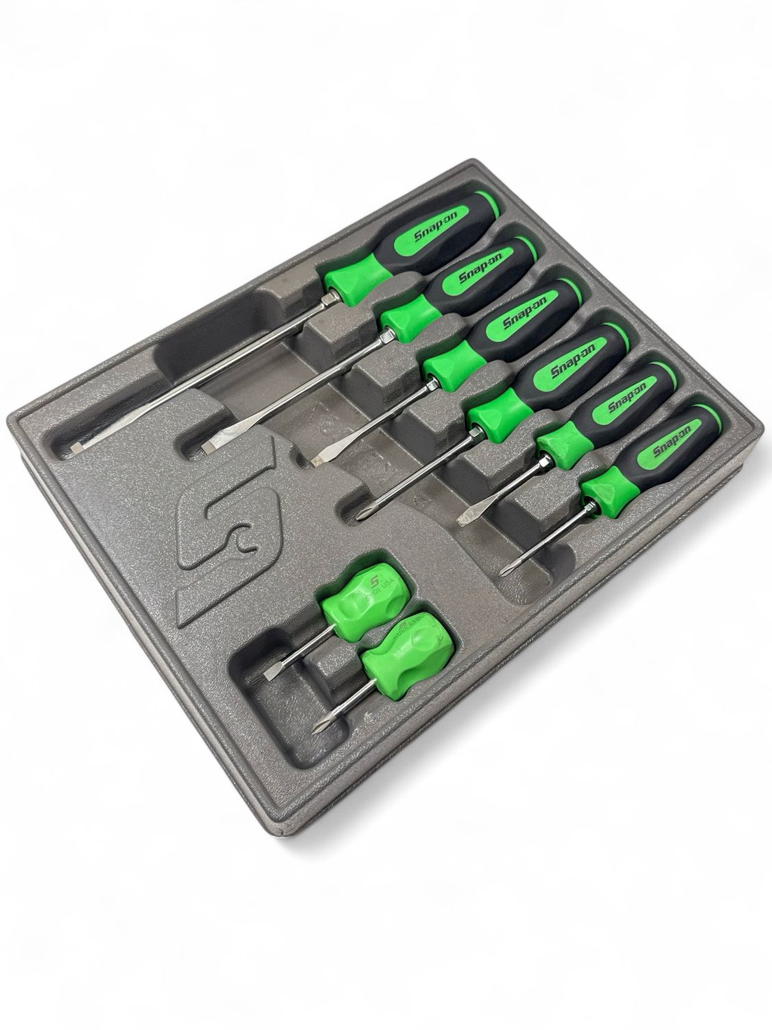 Snap On 8 pc Instinct Soft Grip Combination Screwdriver Set (Green ...