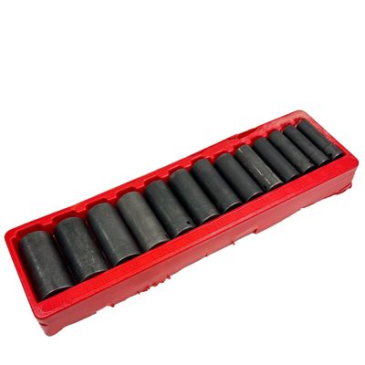 Snap On 13 pc 1/2" Drive 12-Point SAE Flank Drive® Deep Impact Socket Set (1/2-1-1/4"), 313SIMD