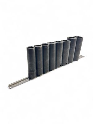 Snap On 8pc 1/2" Drive 6-Point SAE Flank Drive® Deep Impact Socket Set (1/2-1"), 309SIMYA