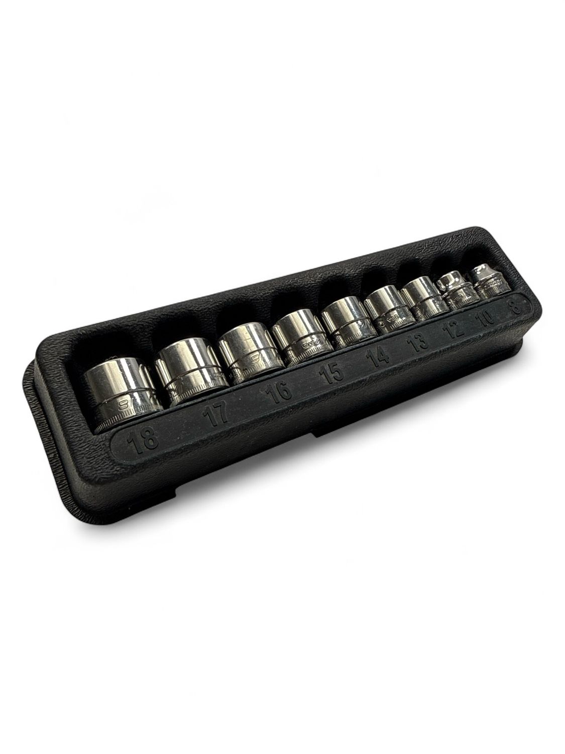 Snap On 9 pc 3/8" Drive 6-Point Metric Flank Drive® Low Profile Socket Set, 209RFSM