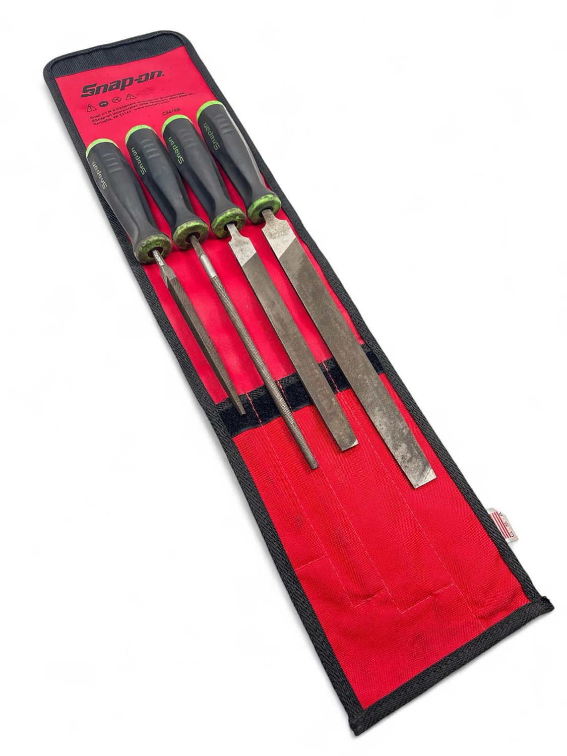 Snap On 4 pc Soft Grip Handle Mixed File Set