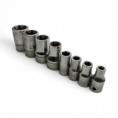 Snap On 8pc Combination Drive E-TORX Shallow Socket Set (E5-E16), 210AFLEY