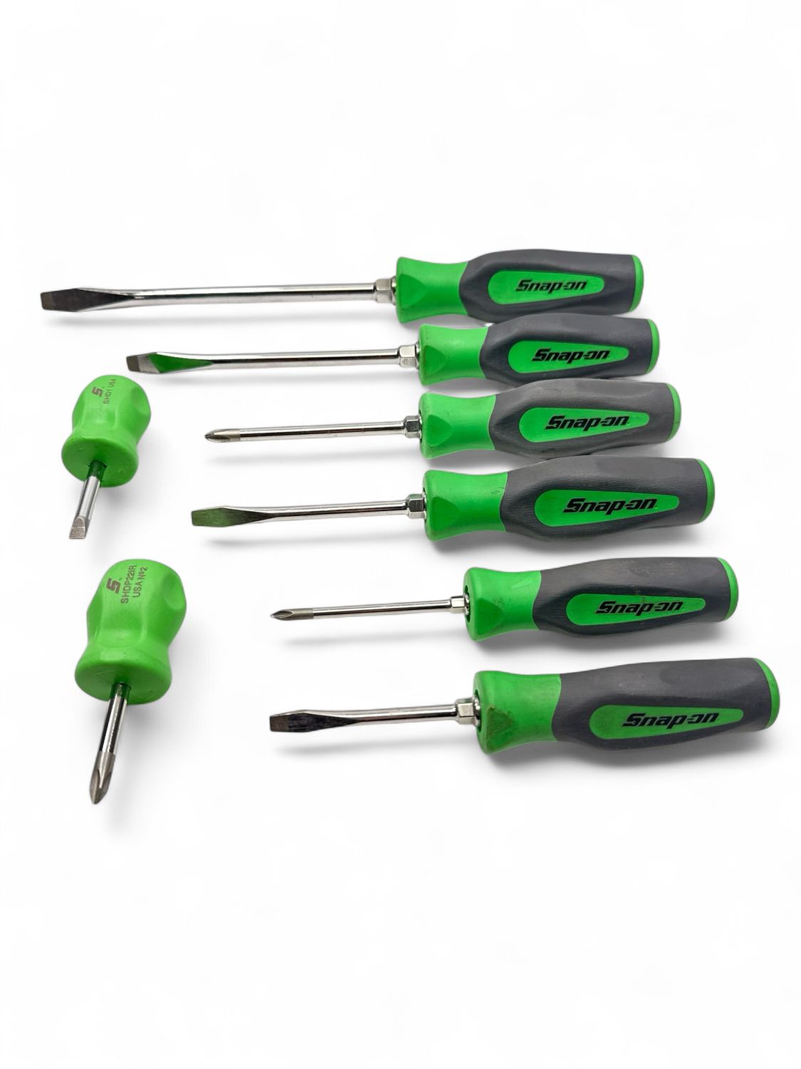 Snap On 8 pc Instinct Soft Grip Combination Screwdriver Set (Green ...