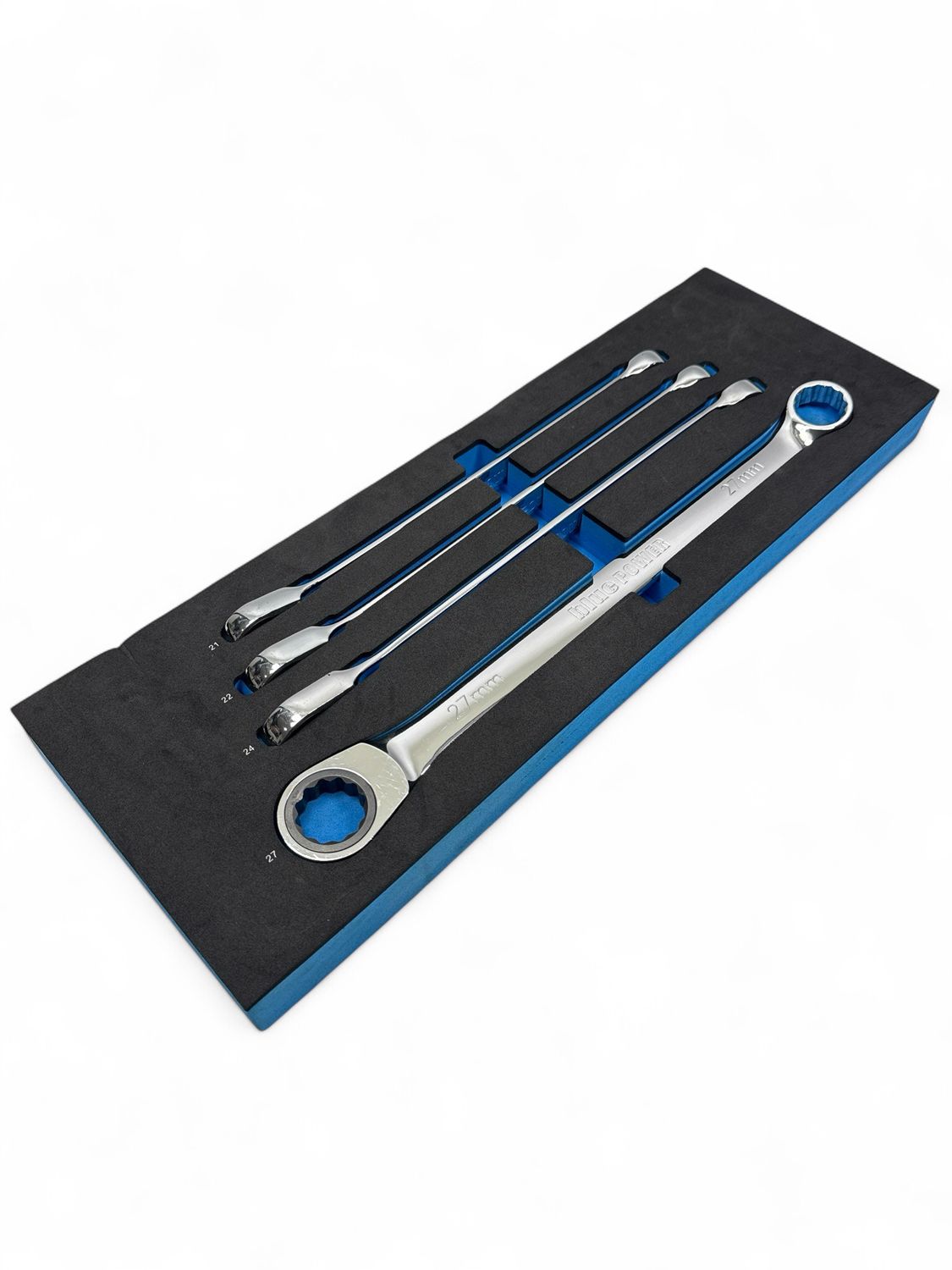 Cornwell 4pc bluePOWER® 72-Tooth Metric Ratcheting Double Box Wrench Set, BPRWDBX4MST