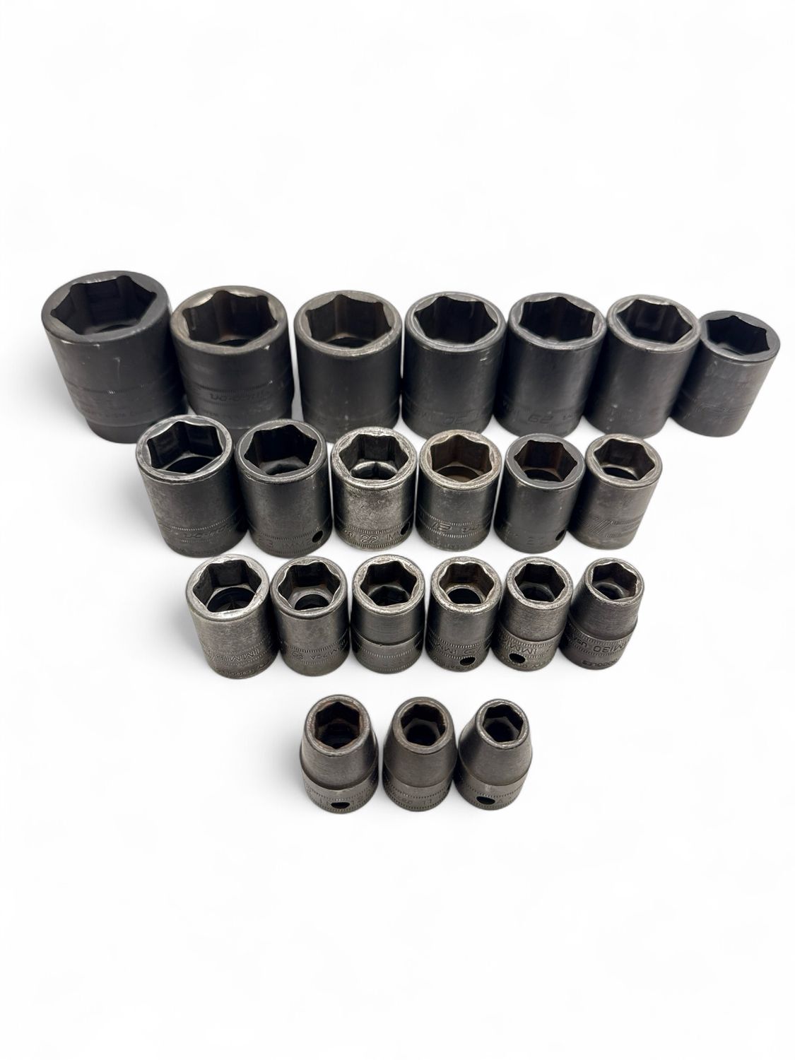 Snap On 22pc 1/2" Drive 6-Point Metric Flank Drive® Shallow Impact Socket Set (10–27, 29, 30 and 32–36 mm), 325IMM