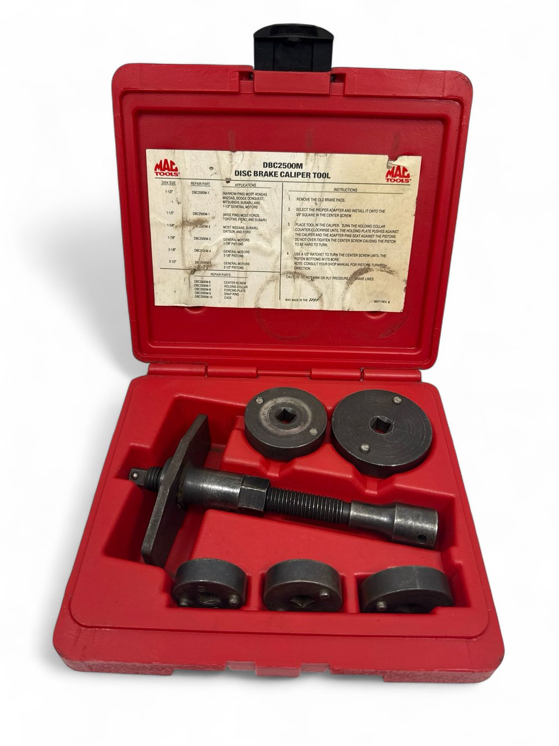 Mac Tools 6-PC. Disc Brake Caliper Turn-In Kit, DBC2500M