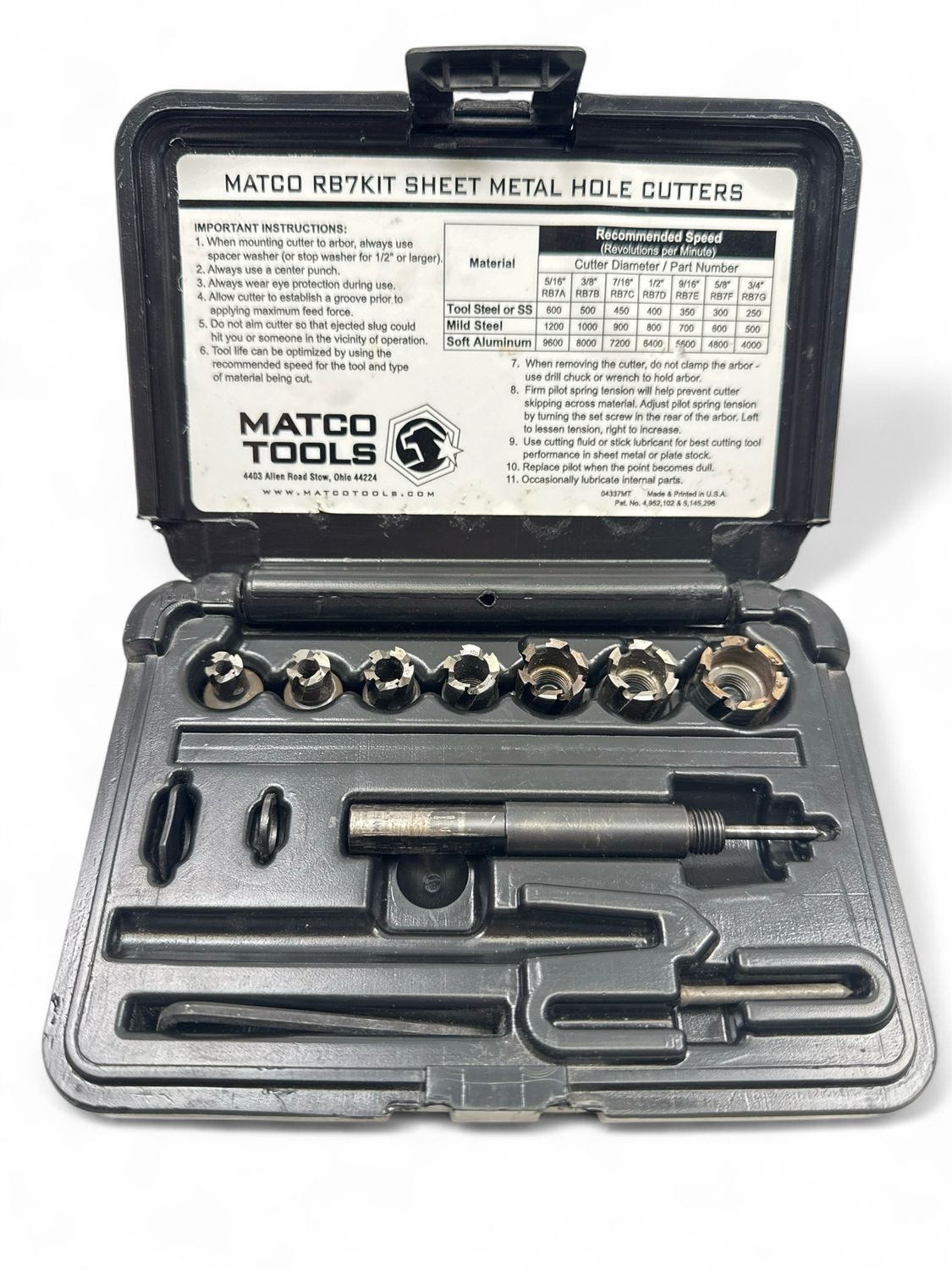 Matco 7pc Rotobroach Cutting Kit, RB7KIT