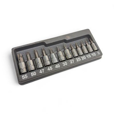 Snap On 1/4” & 3/8” Drive 12-Piece Torx Bit Socket Driver Set (T8-T55) 212EFTXY