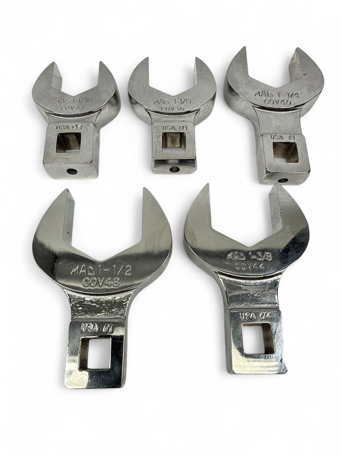 Mac Tools 5pc Large 1/2” Drive SAE Open End Crowfoot Wrench Set, SCOV5KS