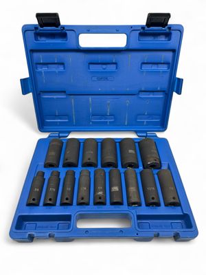 Cornwell 15pc 1/2” Drive BluePOWER SAE deep Power 6pt Socket Set, CBPI3L
