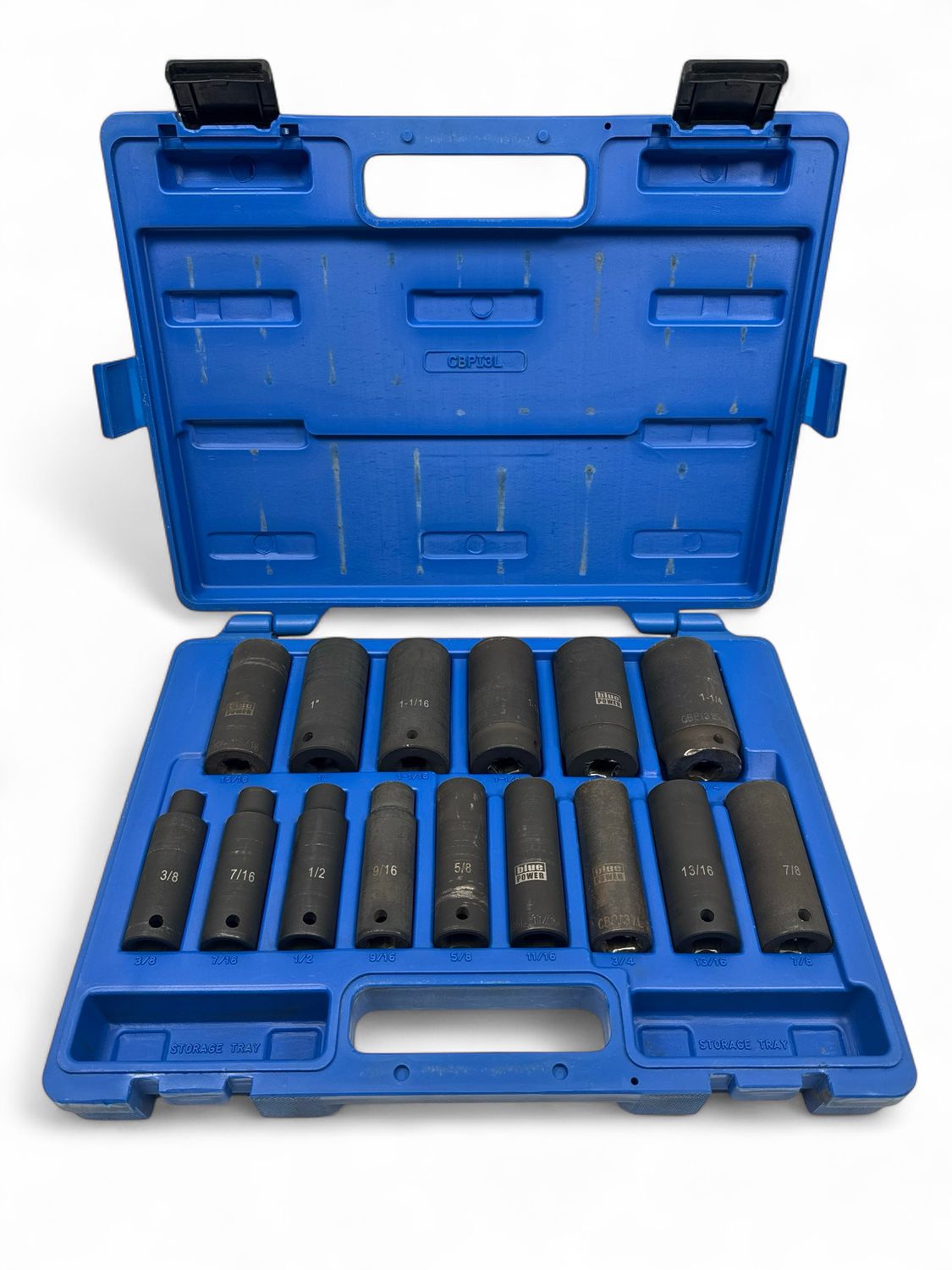 Cornwell 15pc 1/2” Drive BluePOWER SAE deep Power 6pt Socket Set, CBPI3L