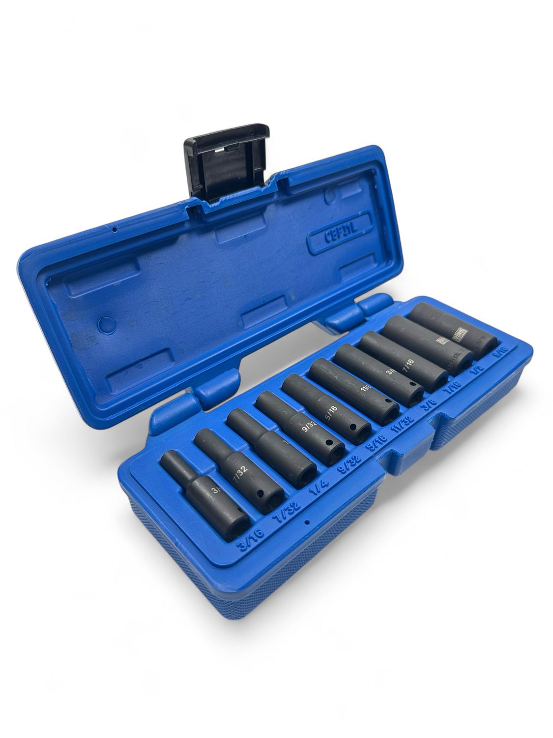 Cornwell 10 Piece 1/4" Drive Cornwell® bluePOWER® SAE Deep Power Socket Set, 6 Point, CBPI1L