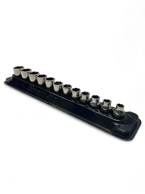 Snap On 12 Pc. 3/8" Drive 6-Point Metric Flank Drive Shallow Socket Set (8-19 mm) 212FSMY