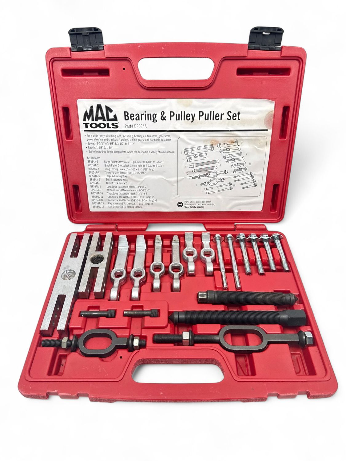 Mac Tools 22 Pc. Bearing And Pulley Puller Set, BP534A