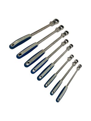 Blue Point 8 pc 12-Point SAE Locking Flex-Head Ratcheting Box Wrench Set (5/16-3/4"), BOERFLCG708