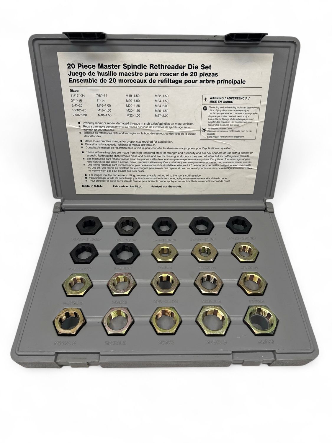 Lang Tools 20pc Master Spindle Rethreader Die Set, 2599