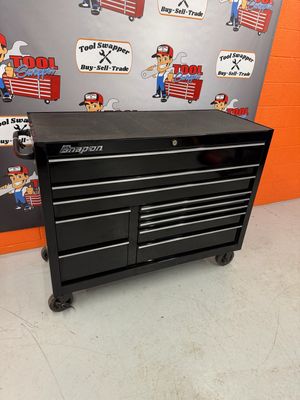 Snap On 55 Snap On 55" 10-Drawer Double-Bank Classic Series Three Extra Wide Drawer Roll Cab with Power Drawer and SpeeDrawer (Gloss Black), KCP1422PC