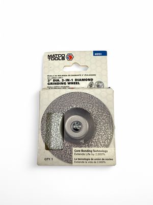 Matco 3” Diamond Grinding Wheel, 8151