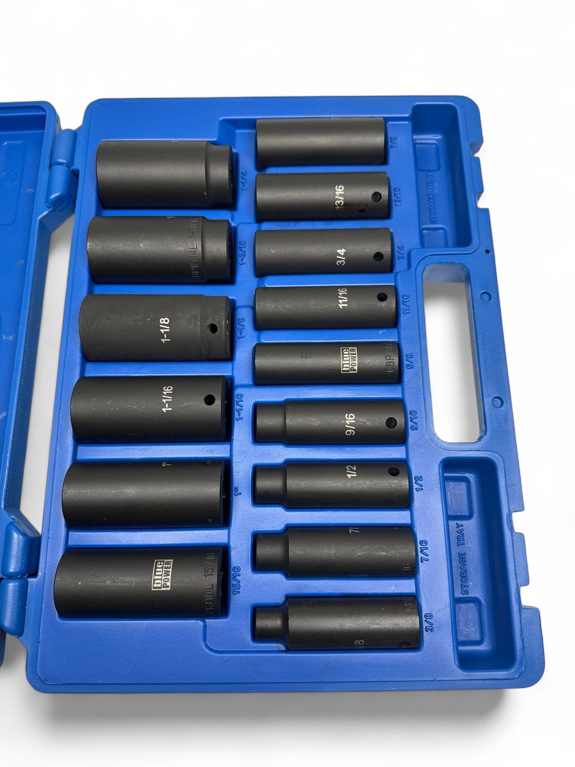 Cornwell 15pc 1/2” Drive BluePOWER SAE deep Power 6pt Socket Set