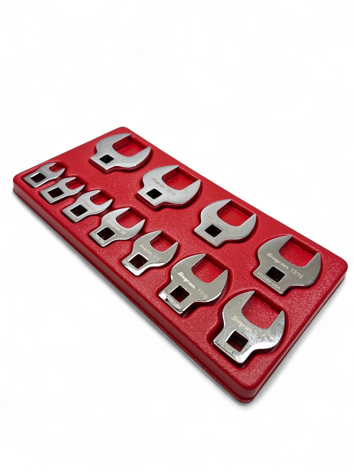 Snap On 11 Pc. 3/8" Drive SAE Open-End Crowfoot Wrench Set (3/8-1") 211FCOA