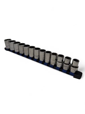 Snap On 12 pc 1/2" Drive 12-Point Metric Flank Drive® Shallow Socket Set (10-21mm), 313SWMYA