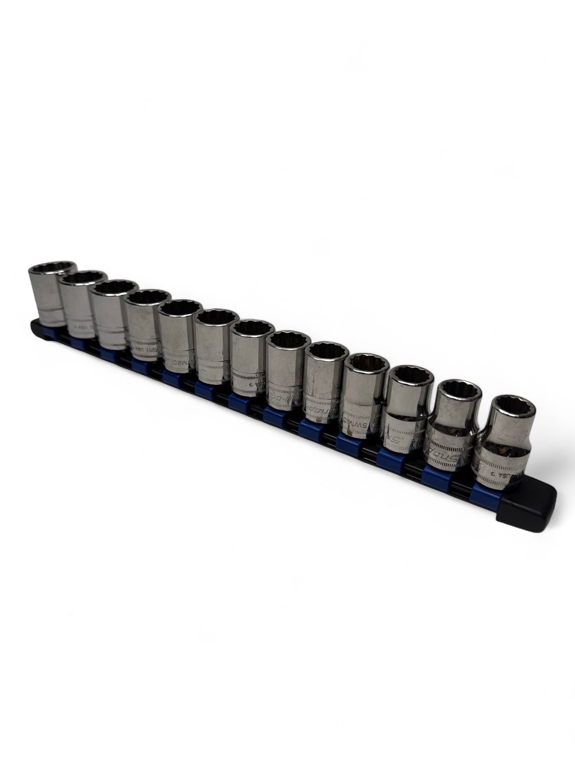 Snap On 12 pc 1/2" Drive 12-Point Metric Flank Drive® Shallow Socket Set (10-21mm), 313SWMYA