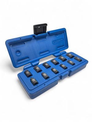 Cornwell Tools 12 Piece 1/4” Drive bluePOWER Metric Shallow Magnetic Power Socket Set, CBPI0212MMS