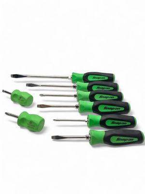 Snap On 8 pc Instinct Soft Grip Combination Screwdriver Set (Green), SGDX80BG