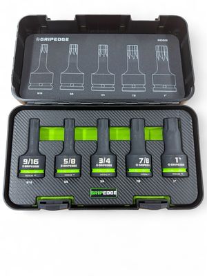 Grip Edge 5-PC - Impact SAE RPT Hex Bit Socket - 3/4" Drive, IHDM5S