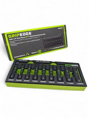 Grip Edge RPT Socket Extractor Set - 9-Pc 1/4" Drive Metric Deep, XAM9DS