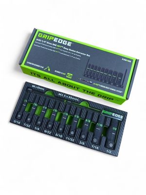 Grip Edge RPT Socket Extractor Set - 9-Pc 1/4" Drive SAE Deep, XAS9DS