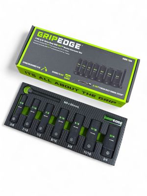 Grip Edge RPT Socket Extractor Set - 7-Pc 3/8" Drive SAE - Deep, XBS7DS
