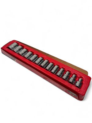 Snap On 11 Pc. 1/2" Drive 6-Point SAE Flank Drive Shallow Socket Set (3/8-1-1/8") 313TWYA