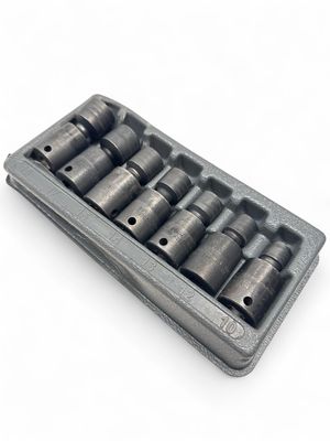 Snap On 7 Pc. 3/8" Drive 6-Point Metric Flank Drive Shallow Impact Swivel Socket Set, 207IPFM