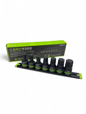 Grip Edge RPT Impact Hex Driver Set - 7-Pc 1/2’’ Drive Short Metric, IHCM7S