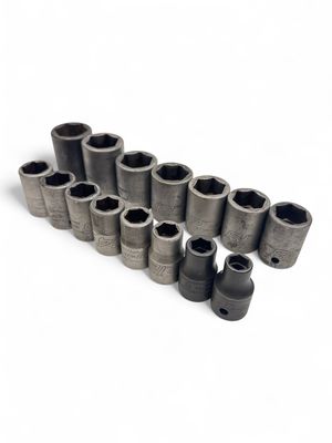 Snap On 15 Pc. 1/2" Drive 6-Point Metric Flank Drive Shallow Impact Socket Set (10-24 mm) 315IMMYA