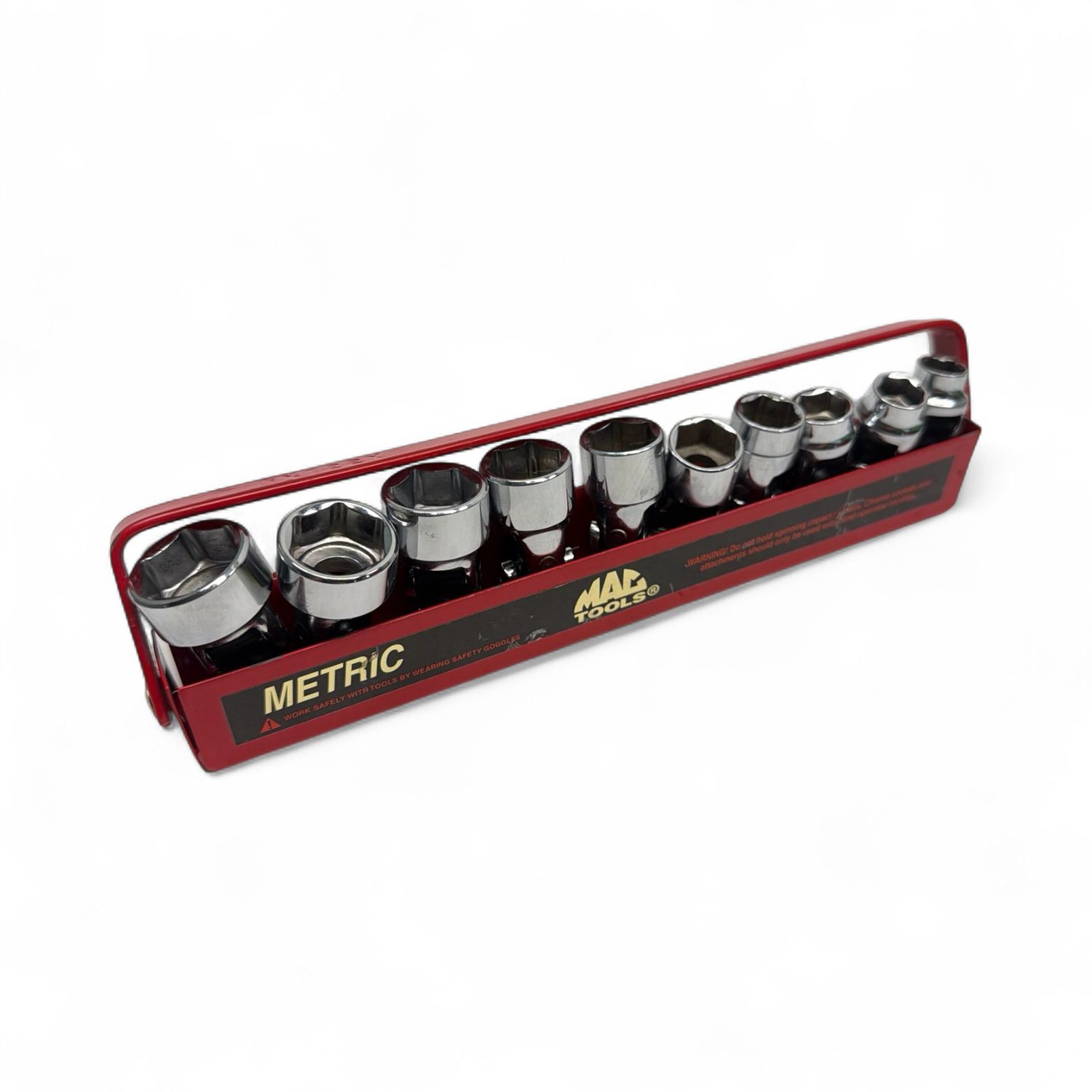 Mac Tools 10pc Socket Set, Universal Metric In Metal Tray 3/8" Drive, SXMU106TRA