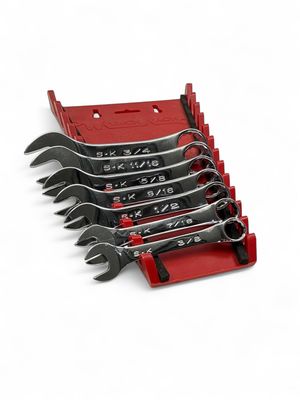 S•K Tools 7 Piece 12 Point SAE Short SuperKrome® Combination Wrench Set, SK01489A S•K Tools 7 Piece 12 Point SAE Short SuperKrome® Combination Wrench Set, SK01489A
