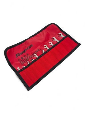 Snap On 10 pc Metric 15°/60° Offset Open-End Ignition Wrench Set (3.2-11 mm), DSM810K