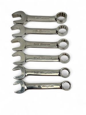 Snap On 6 Pc. 12-Point SAE Flank Drive Midget Combination Wrench Set (7/16-3/4") OXI706B