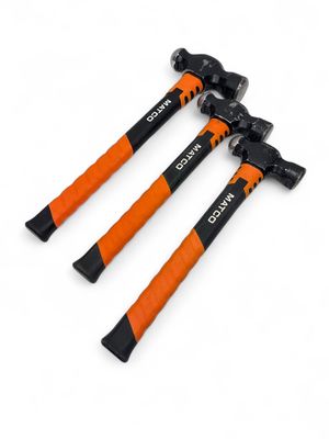 Matco 3pc Ball Peen Hammer Set With Fiber Glass Handles (Orange) (24oz ,32oz ,48oz), BHG4SETLGM