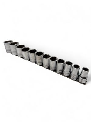 Snap On 12Pc. 1/2 Snap On 12Pc. 1/2" Drive 6-Point SAE Flank Drive Shallow Socket Set (3/8-1-1/8") 313TWYA