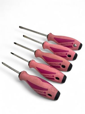 Matco Tools 5 Pc Pink Screwdriver Set Matco Tools 5 Pc Pink Screwdriver Set