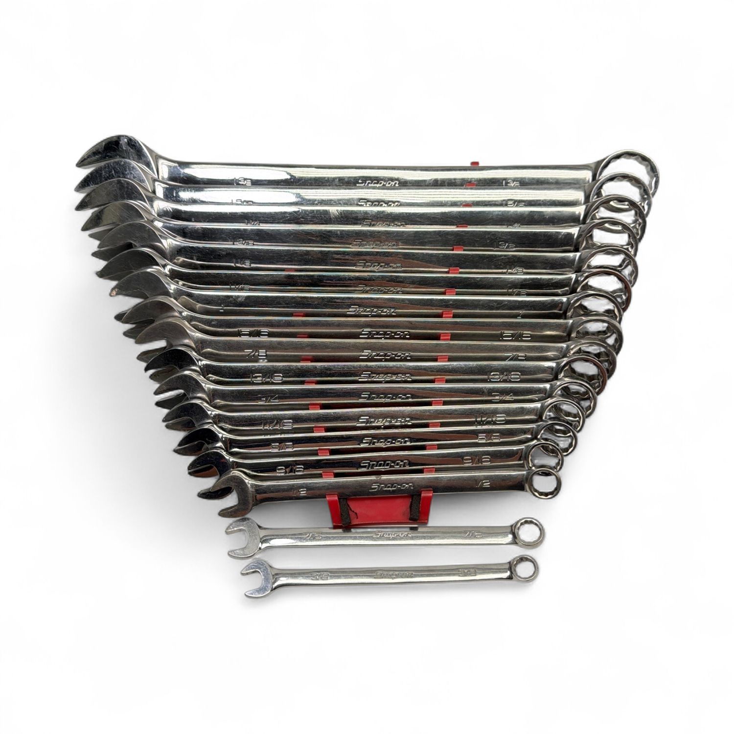 Snap On 17 pc 12-Point SAE Flank Drive® Combination Wrench Set (3/8–1-3/8")